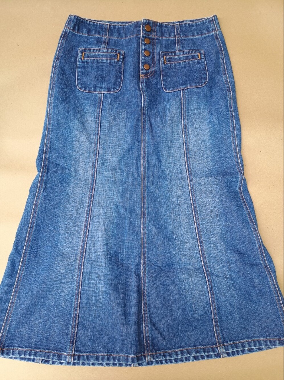 Gap Denim Cotton Jean Midi Maxi Skirt Sz 6